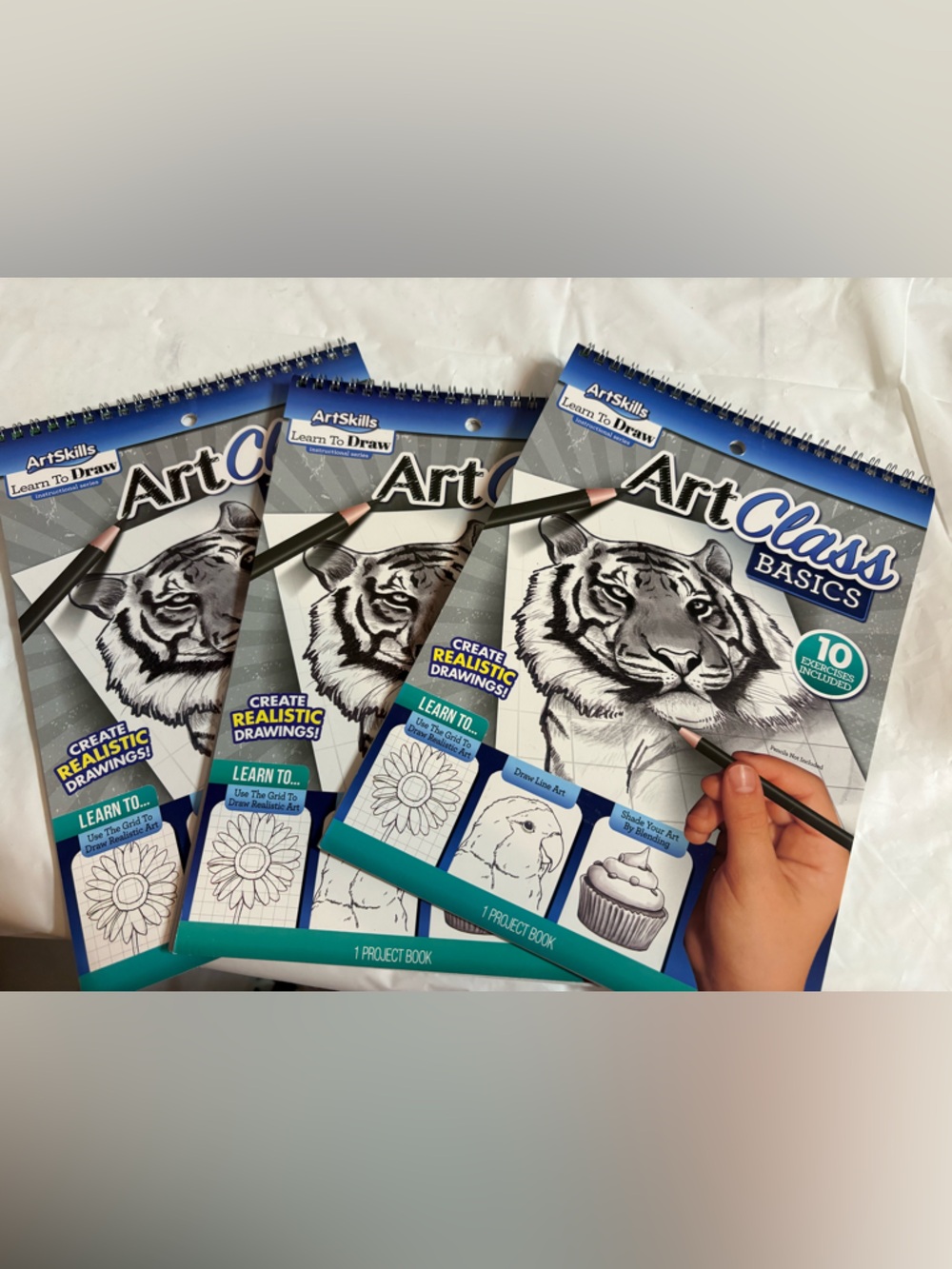 Art Class Basics Sketching Practice Pads - Blue & White Cover 3 books